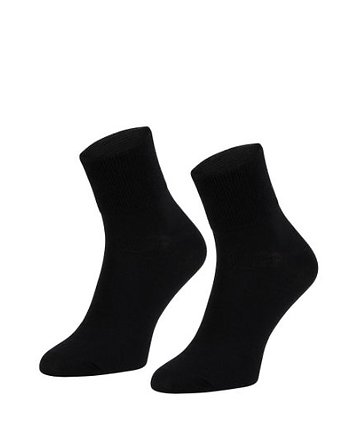 Półkrótkie skarpety bezuciskowe z wełny MERINO czarne, EsteraShop