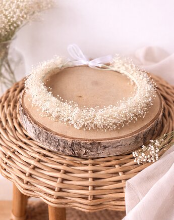 Wianek z gipsówki stabilizowanej mini biel, Łąka