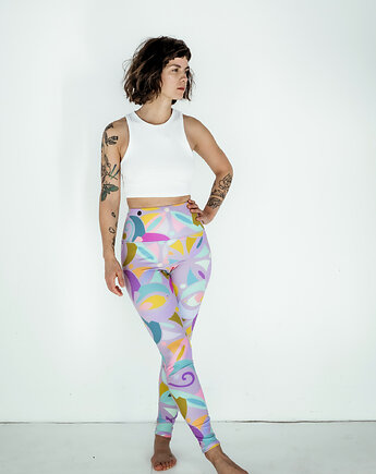 Kolorowe legginsy z wysokim stanem Viola, Mimi Monster