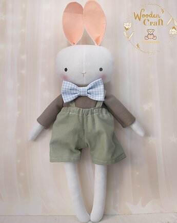 Króliczek Henry, przytulanka ręcznie szyta, prezent GOTOWY, Lulaczkowo