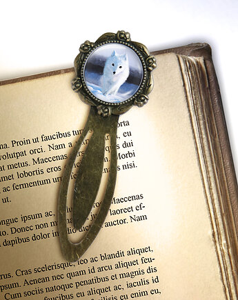 Zakładka do książki - Biały lis - klips, brąz, yenoo