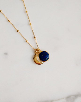 Naszyjnik Duet Gold z lapis lazuli i księżycem, Misarte