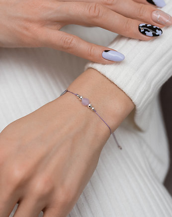 Delikatna bransoletka z jasnym Ametystem, w hand works