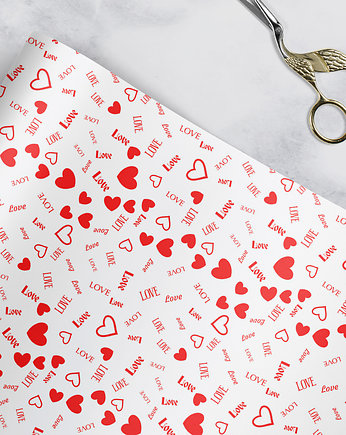papier do pakowania -  LOVE- P-083w, Wrap and Pack