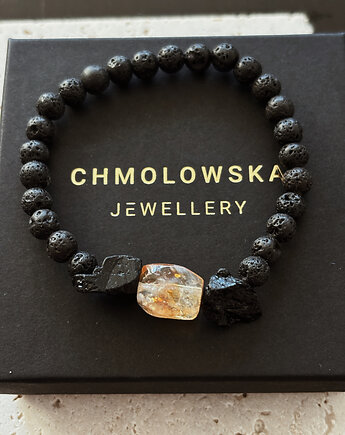 Bransoletka męska Cytryn i Turmalin, Chmolowska Jewellery