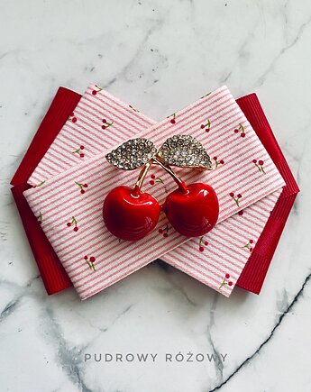 Brosza z kolekcji z wisienkami z  Wiśnia, Pudrowy Różowy