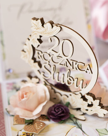 20 rocznica ślubu, porcelanowe gody, exploding box, kartka 3d, Papiernik