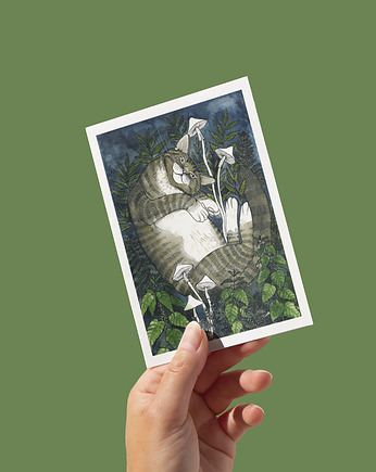 Pokrzywowy Kot - baśniowa pocztówka A6, 10,5 x 14,8 cm, zazula