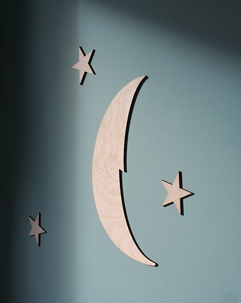 Księżyc z gwiazdkami - dekoracja na ścianę, IWITEKA