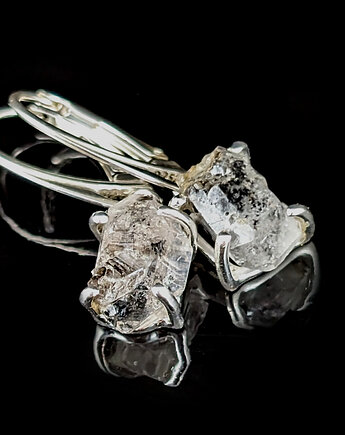 Kolczyki srebrne diamond- herkimery, Pracownia Neores