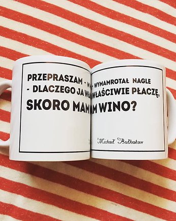 Kubek z cytatem, M. Bułhakow, "Wino", Golden Lips
