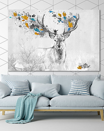 OBRAZ NA PŁÓTNIE -  120x80cm - DEER, LUdesign gallery