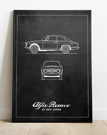 Plakat Legendy Motoryzacji - Alfa Romeo GT Junior, Peszkowski Graphic