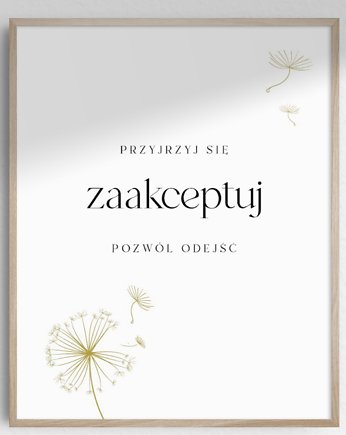 Plakat Przyjrzyj się, zaakceptuj, pozwól odejść, Uczesane myśli
