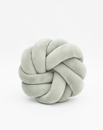 Poduszka Knot Pillow Rozeta Szałwia, Pom Pom