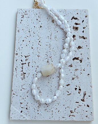 Naszyjnik z Pereł Naturalnych i Cytrynu, Chmolowska Jewellery