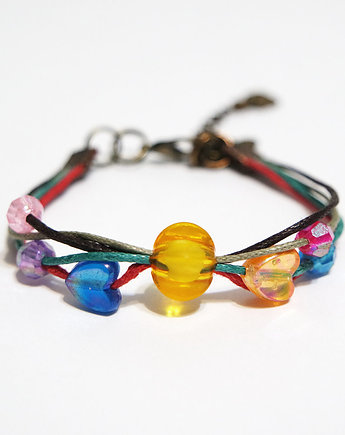 Bransoletka - Pszczoła, żółty koralik - sznureczki, yenoo