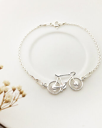 Bransoletka z rowerem, srebrny rower, Anemon Atelier