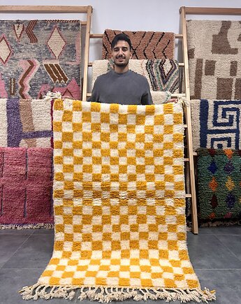 Dywan w kratkę Mehira - marokański, wełniany, SAFI ORIENT