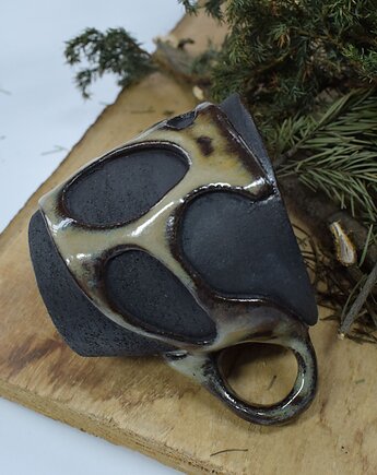 OTULANiE_kubek ceramiczny_mleczna czerń, LEP NA GLINĘ