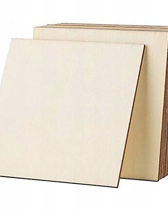 Kwadraty ze sklejki 100SZT Drewniane kwadraty Scrapki kwadrat Baza 5x5cm, smxdsgn