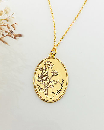 naszyjnik z chryzantemą, złoty kwiat prezent, Anemon Atelier