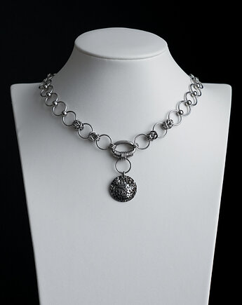 Naszyjnik chainmail za stali z okrągłą blaszką, AT NOON