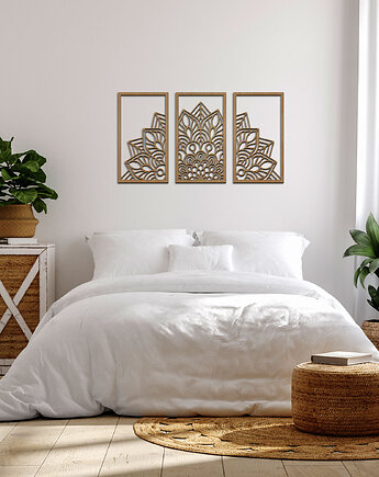 MANDALA na Ścianę,  Duże Drewniane Panele, Missing Decor