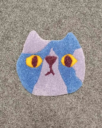 Mini dywan niebieski kotek, Cotton Carpet