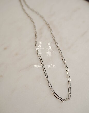 Naszyjnik  Łańcuch srebrny spinacz, Maybe Jwlr