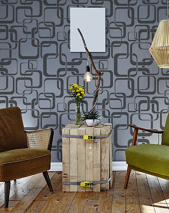 Powtarzalny szablon malarski /RETRO SQUARES, Szablony Nakleo