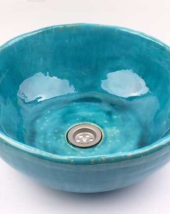 UM8 Umywalka ceramiczna, okrągła, kolor morska głębia, Dekornia