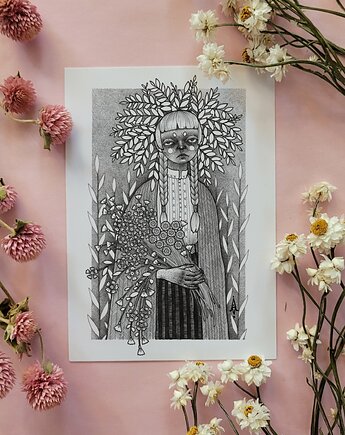 Majowa Panna pocztówka/miniprint A6, zazula