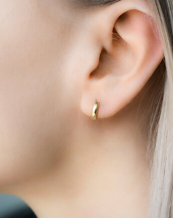 Kolczyki "Simple Circles" koła 11mm - srebro 925 pozłacane, Coccola JEWELLERY