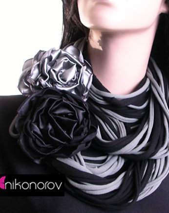 Naszyjnik dzianinowy :: black&grey, milita nikonorov