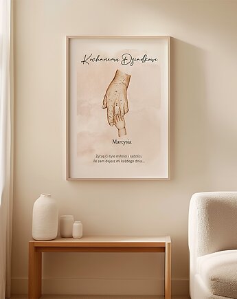 Prezent dla Dziadka  - Plakat z imionami wnuczków typ 1, Dekoracjan