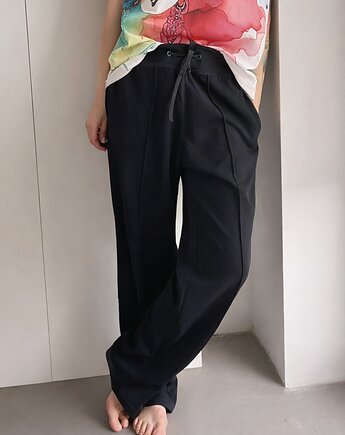 Spodnie dresowe w kant czarne, ONE MUG A DAY