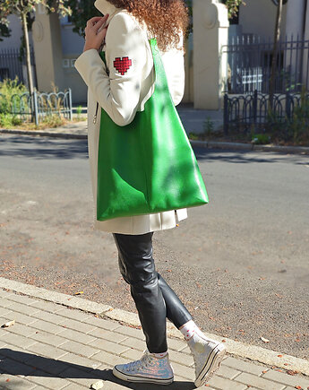 Zielona torba ze skóry, modeMania