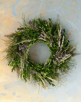 Naturalny wianek wiosenny  z zielonych gałązek, Rondo Kwiatowe