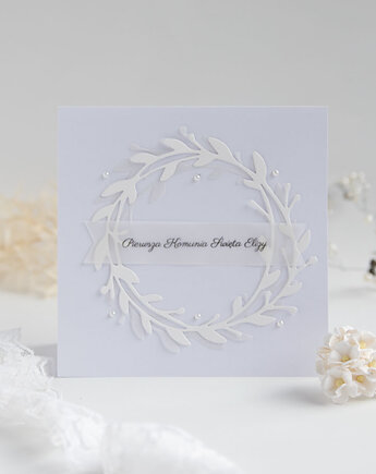 Zaproszenie na komunię biały wianek, Papiernik