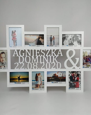 Multirama ramka na zdjęcia z Imionami i datą mdf 10 zdjęć rocznica, Wajdrew