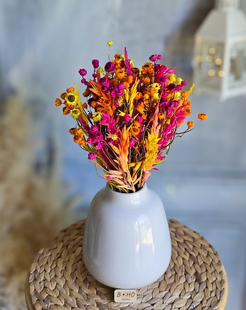 Kolorowy bukiet z suszonych kwiatów, Kompozycja do wazonu, BohoSuszki