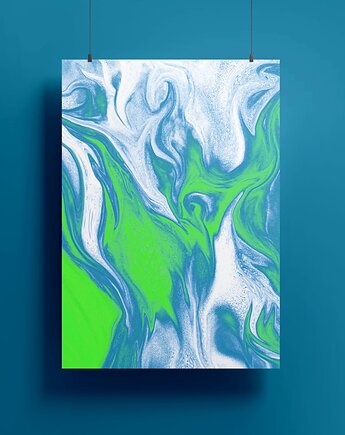 Plakat - abstrakcja - Abstract Green - 30x40, Natalia Polasik