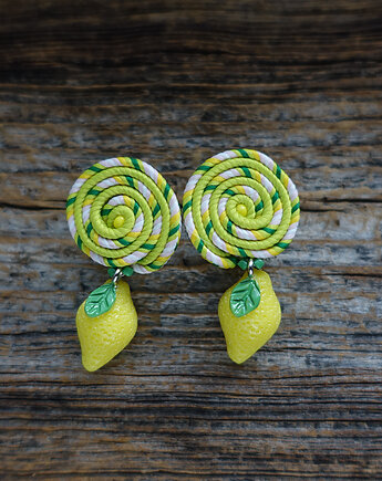 Cytrynki- letnie kolczyki soutache, Mró Soutache