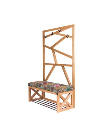 Ławka Tapicerowana Siedzisko Gładkie Wieszak LGS-68, EMRA WOOD DESIGN