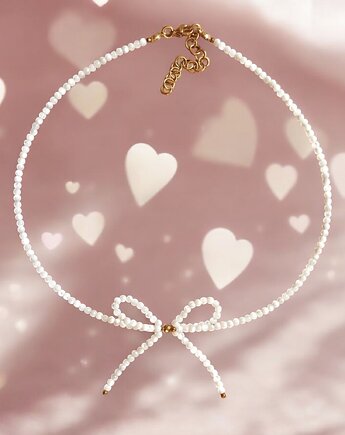 KOKARDKA - choker : biała muszla, kaktusia