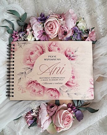 ALBUM PIWONIE personalizowany album na zdjecia, prezent dzień kobiet, LOO LOO DREAM