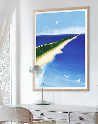 Półwysep Helski - plakat fine art, minimalmill