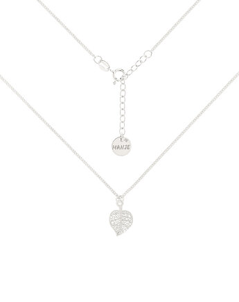 Srebrny choker pancerka z listkiem, MANJE
