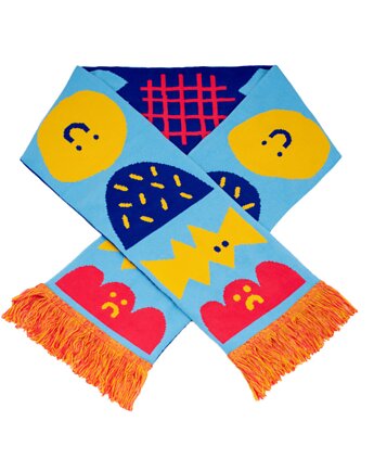 Szalik z bawełny organicznej błękitny Humorki